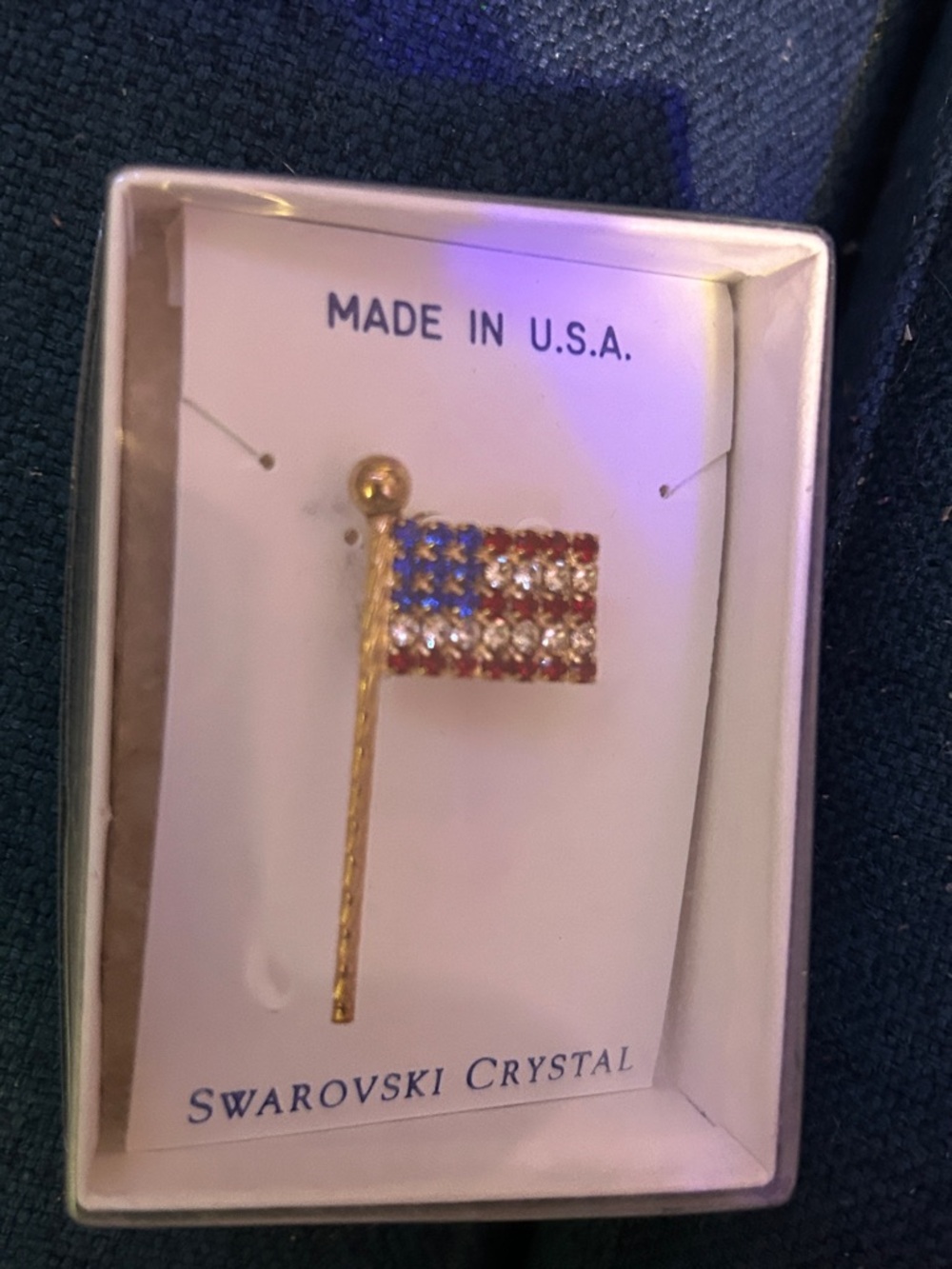 American Flag Swarovski Crystal